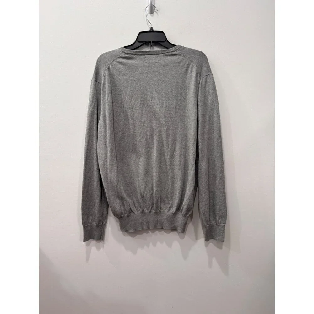 Polo Ralph Lauren Men's Size L Grey V-Neck Sweater Pima Cotton